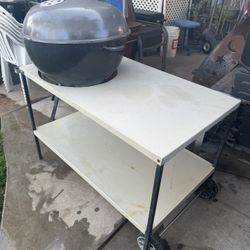 Vintage Weber Charcoal Grill With Cart👍