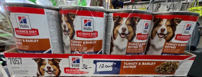12 Cans Of Hills Science Turkey & Barley Dog Food.  PLEASE READ DESCRIPTION
