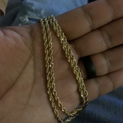 18k Rope chain gold layered