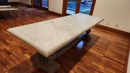 Restoration Hardware Marble Dining Table 108' long