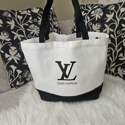 Large Black And White Totebag