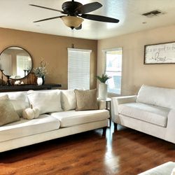 White Living Room Sectional
