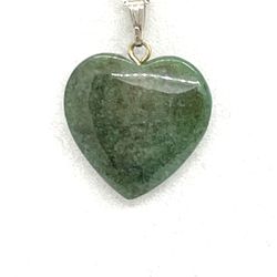 Sterling Silver Jade Heart Necklace 