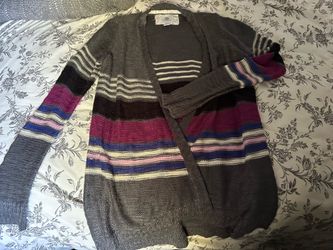 Element Striped Knit Open-Front Cardigan Sweater