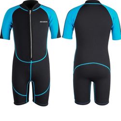 Seaskin Kids Wetsuit for Boys Girls Toddler , 2mm Front Zipper Shorty Wetsuits, 3mm Back Zip Full Wetsuit, Neoprene Thermal Swimsuits for Diving Surfi