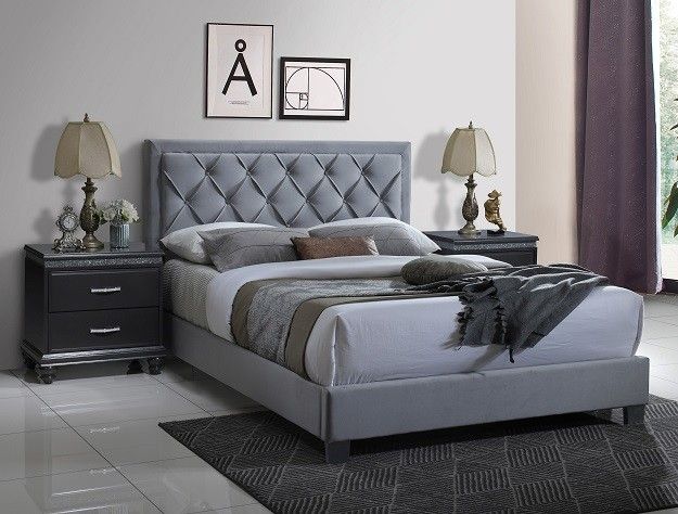 Same Day Delivery Service Available Greg Velvet Queen Size Bed Frame Special