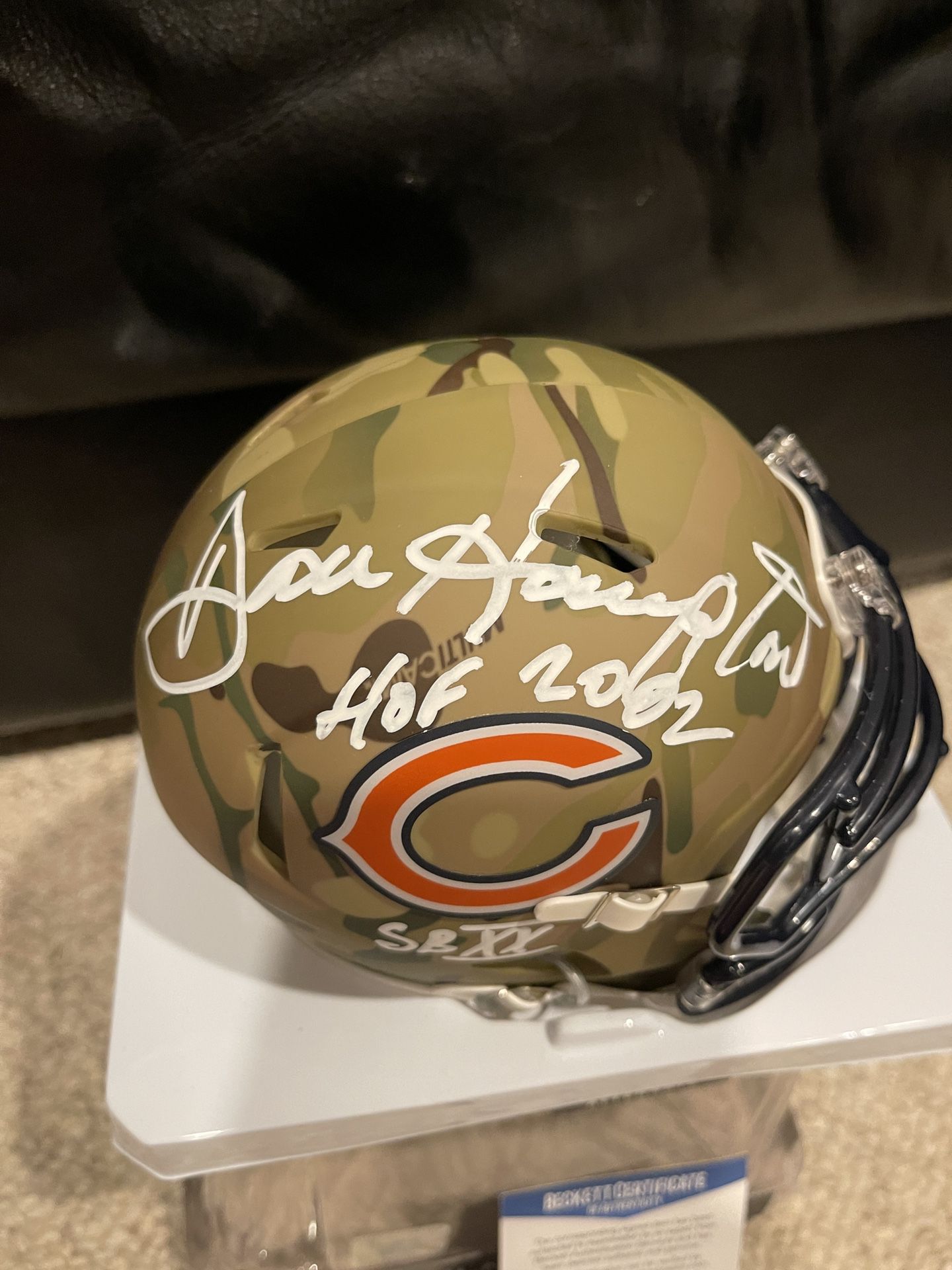 Dan Hampton Signed Bears Camp Helmet 