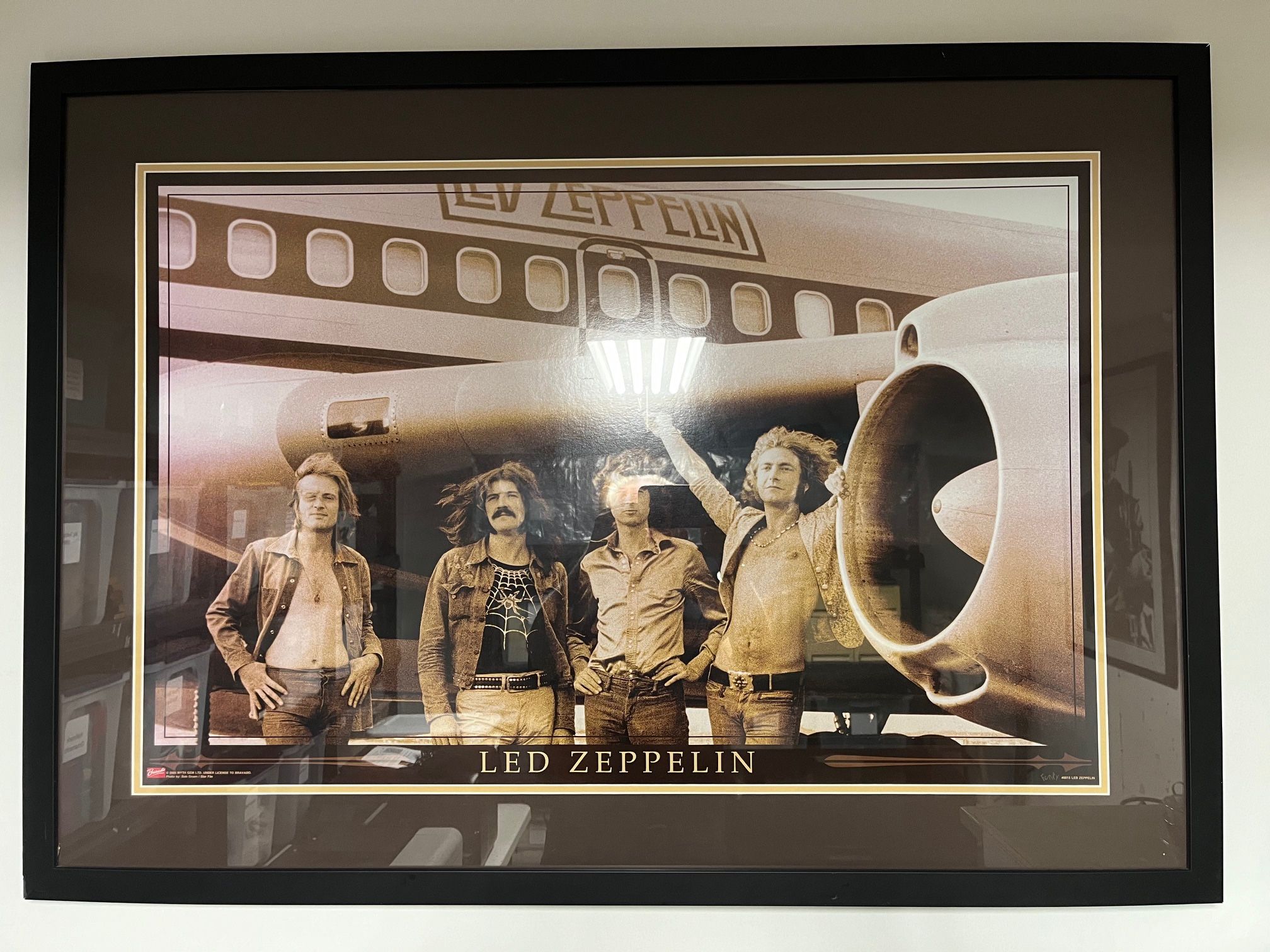 Led Zeppelin Poster Professionally Framed 42” X 30”