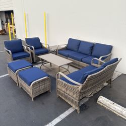 8pc Outdoor Patio Furniture Conversational Set 