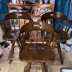 Antique Wood Barstools Mint Condition