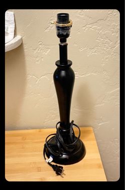 Black Table Lamp Base No Shade 17”H