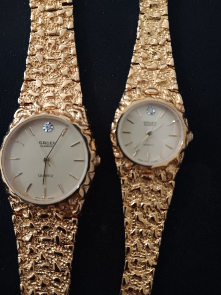 Gold Watches Pair His Hers