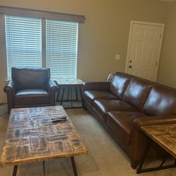 Leather Couch  And love Seat