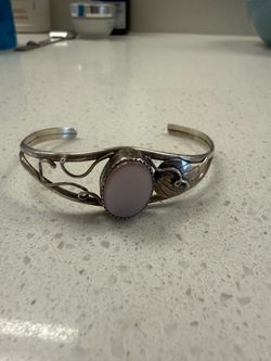 Women's Navajo Bracelet 925 Silver Natural Pink