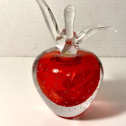 Vintage I.W. IRice Red Apple Glass Perfume Bottle