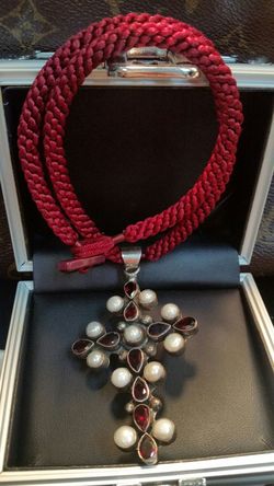 .925 sterling silver cross with rope chain set