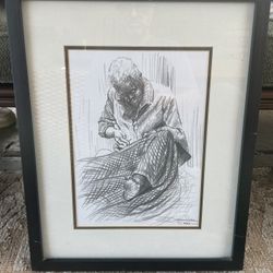 Original Signed Charcoal Drawing – Framed (1988)