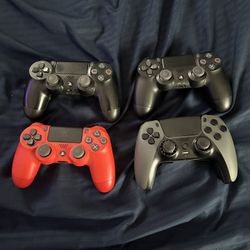3 PS4 Controllers  and 1 PS5 Scuf Reflex Controller