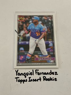 Yanquiel Fernandez Colorado Rockies Outfielder Topps Short Print Insert Rookie Card.