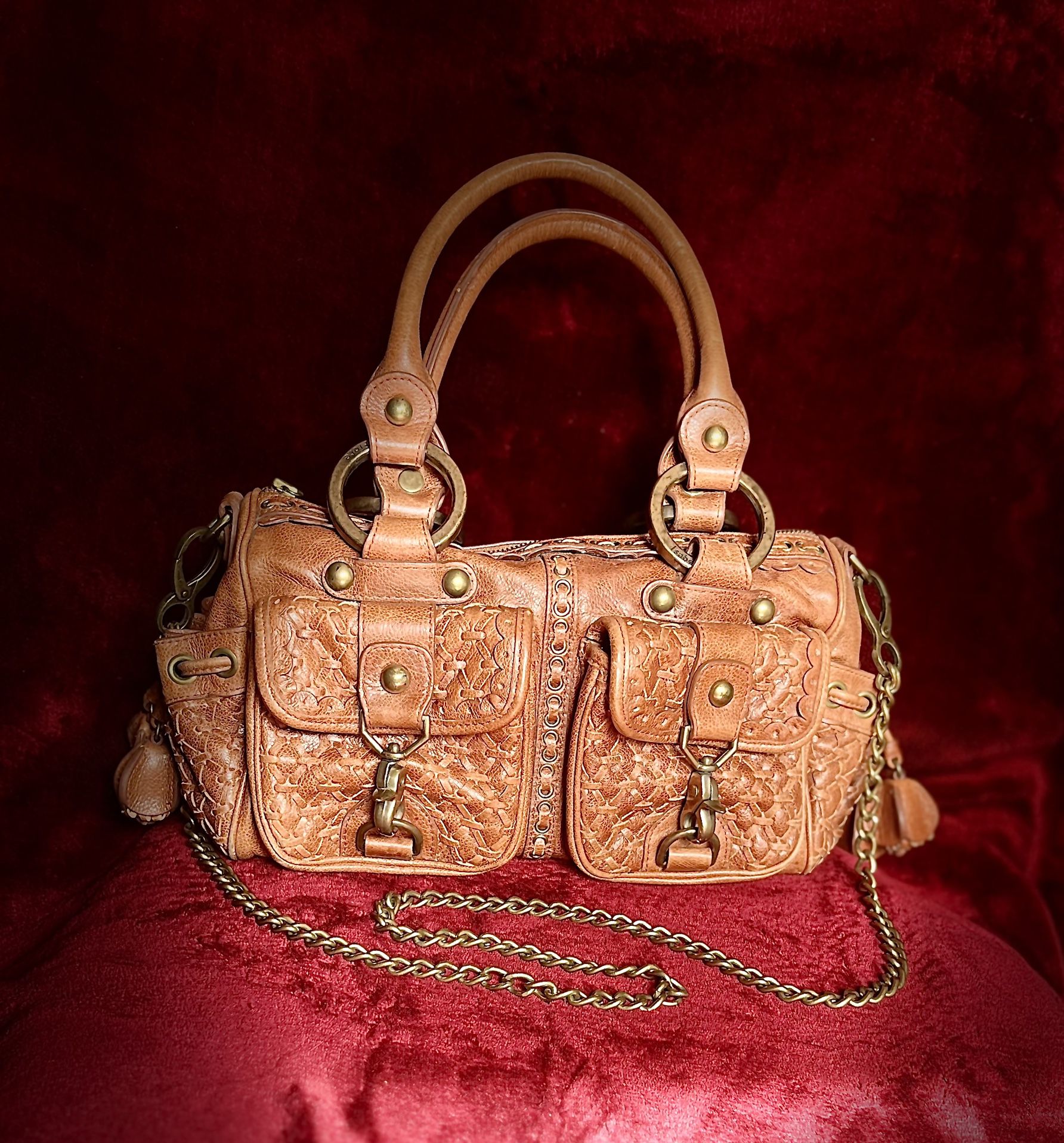 Isabella Fiore Brown Leather Shoulder Bag
