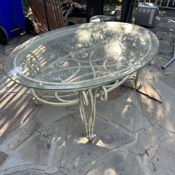 Glass And Metal Coffee Table 