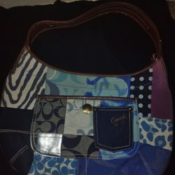 Coach Denim Patchwork Shoulder Bag