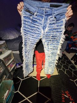Mens size 34 fashion stacked jeans