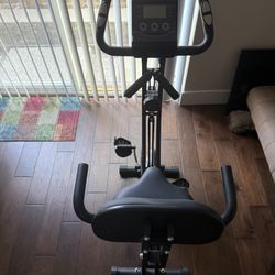 Foldable Exercise Bike Stationary Bike, Sportneer 4 in 1 Indoor Cycling Bike with 16 Level Magnetic Resistance Training Bike with Arm Resistance Band 