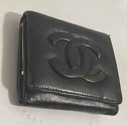 Vtg CC Black Leather Wallet