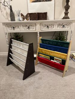 Set of 2 Kids Bookshelf, Montessori Front Facing Toddler Bookcase 4 Tier