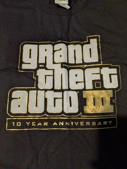 Official Grand Theft Auto Anniversary Shirt Rare GTA III 3 V Vi 6