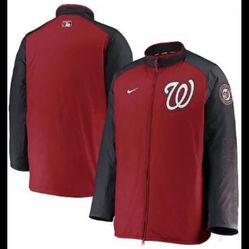 Men's Red, Navy Washington Nationals Authentic Collection Dugout Full-Zip Jacket