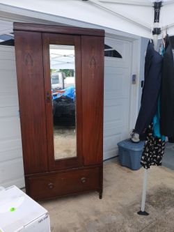 All wood armoire dresser