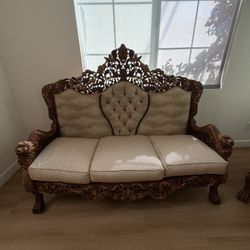 Furniture Set - Egyptian Handmade - Table With 3 Chairs - 1 Sofa 