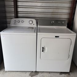 White Amana Washer And Maytag Electric Dryer
