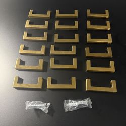 Brushed brass square-style cabinet or drawer pulls 3” available 18 pack