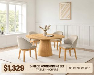 Five-Piece Round Dining Table