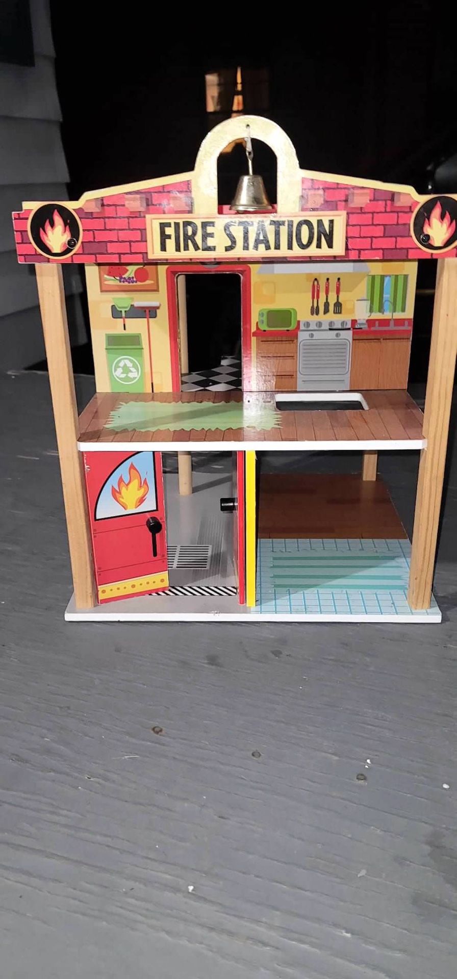 Wooden Firehouse Toy