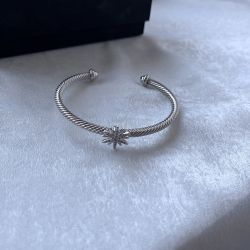  Starburst Bracelet In Sterling Silver And Diamonds 