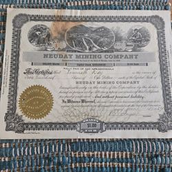 1929 Mining Certificate-Nevada 
