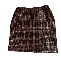 John Meyer Skirt 18W Navy Gold Textured Career Skirt Lined Knee Length