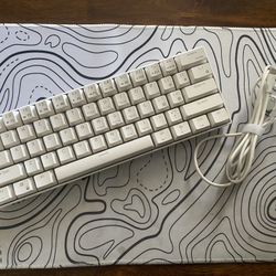White RK Royal KLUDGE Keyboard And Mouse Pad Combo 
