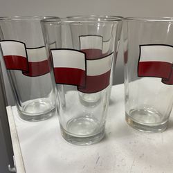 Poland Flag Pint Glasses Set Of (4).