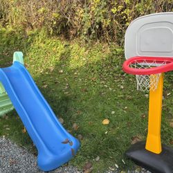 Little Tikes Slide And Basketball Hoop