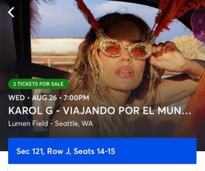 Karol G - Aug 26 Seattle Lumen Field Tickets (2x)