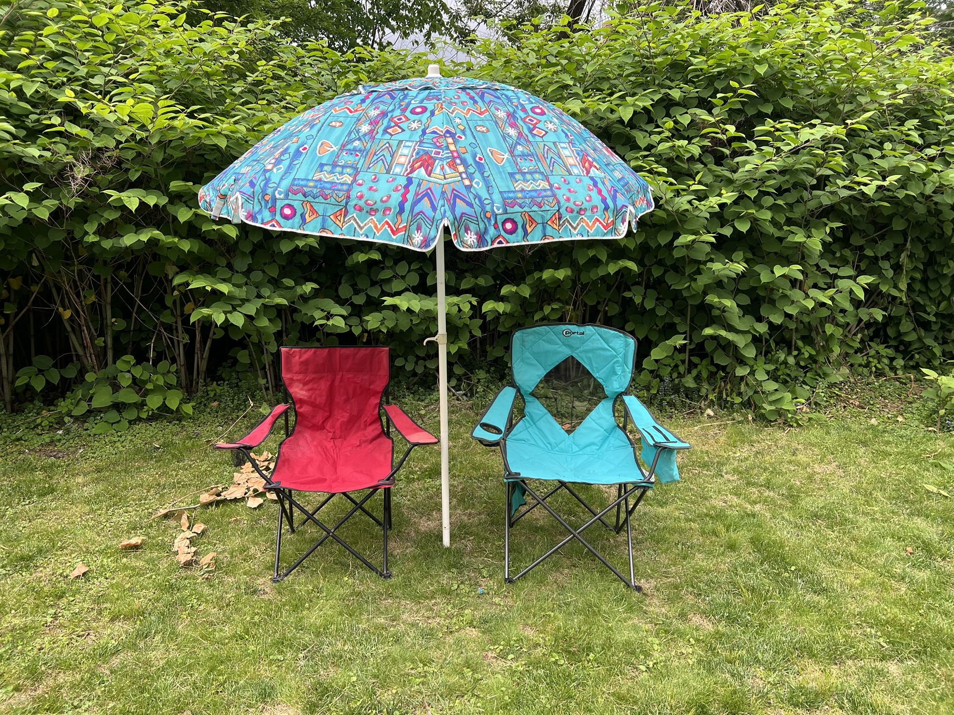 2 Chairs & Umbrella