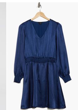 Satin Blue Dress Beautiful Great Quality 