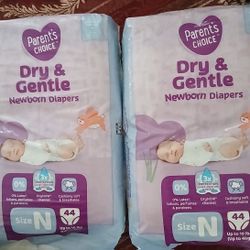 New Parents Choice Newborn 44 Diapers Each