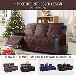 Recliner Sofa Slipcover Couch Covers for 3 Cushion Couch, Pet Sofa Cover for 3 Seat Recliner Sofa, Washable Reclining Sofa Cover Furniture Protector w