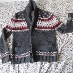 ABERCROMBIE & FITCH Mens Size S Chunky Cowl neck Cardigan aztec